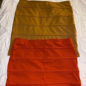 Orange and Brown Skirt Set